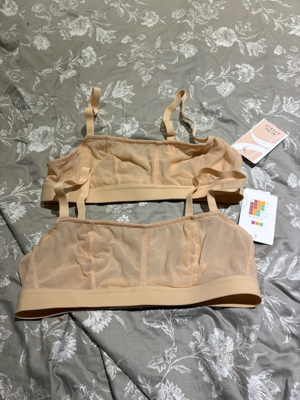 NWT Lively nude mesh bandeau bra 2pcs